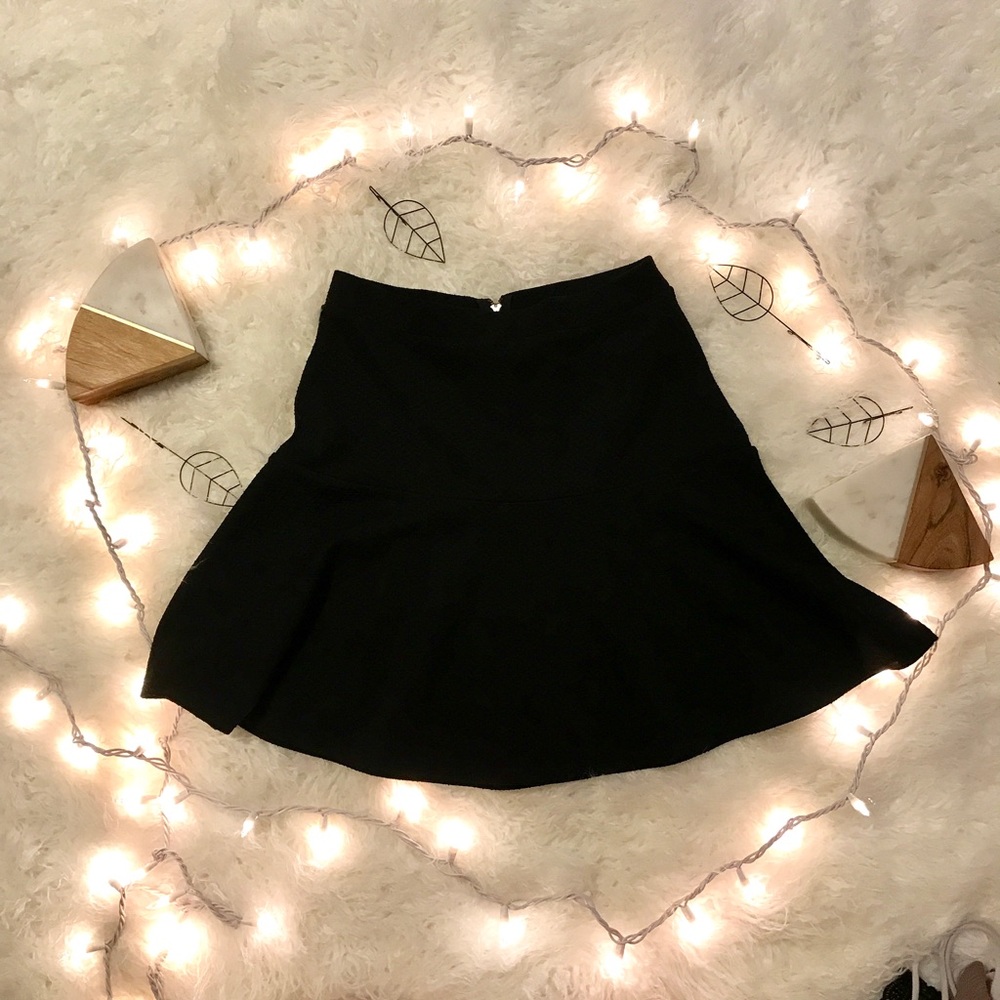 Black Textured Circle Skirt! NWT!